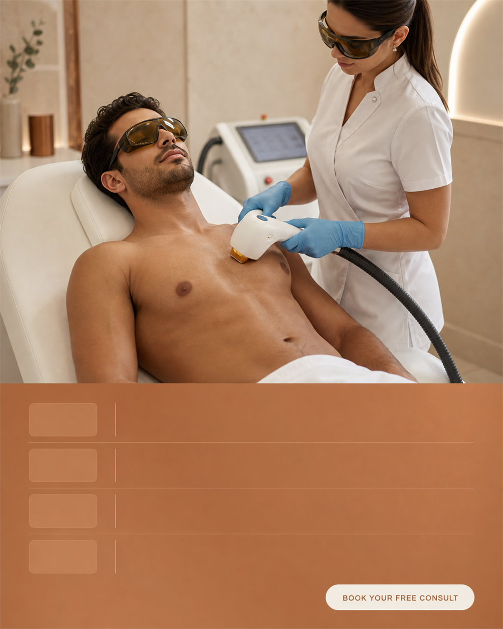 A tiered laser treatment offer static we designed and ran for the med spa.